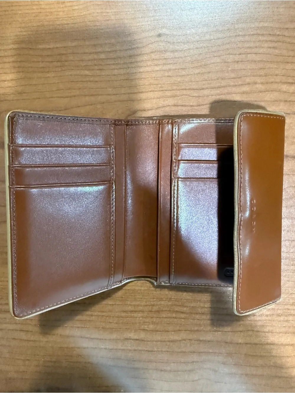 Coach Brown Smooth Leather Trifold Wallet